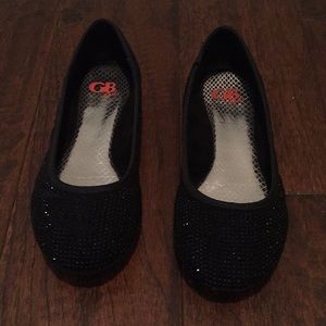 Girls black shoes , size 2